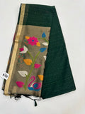 Jamdani Saree with Floral & Swan